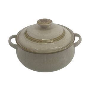 Vintage Bean Pot Crown Manor Floral Garden Casserole Stoneware Lid Serving Japan